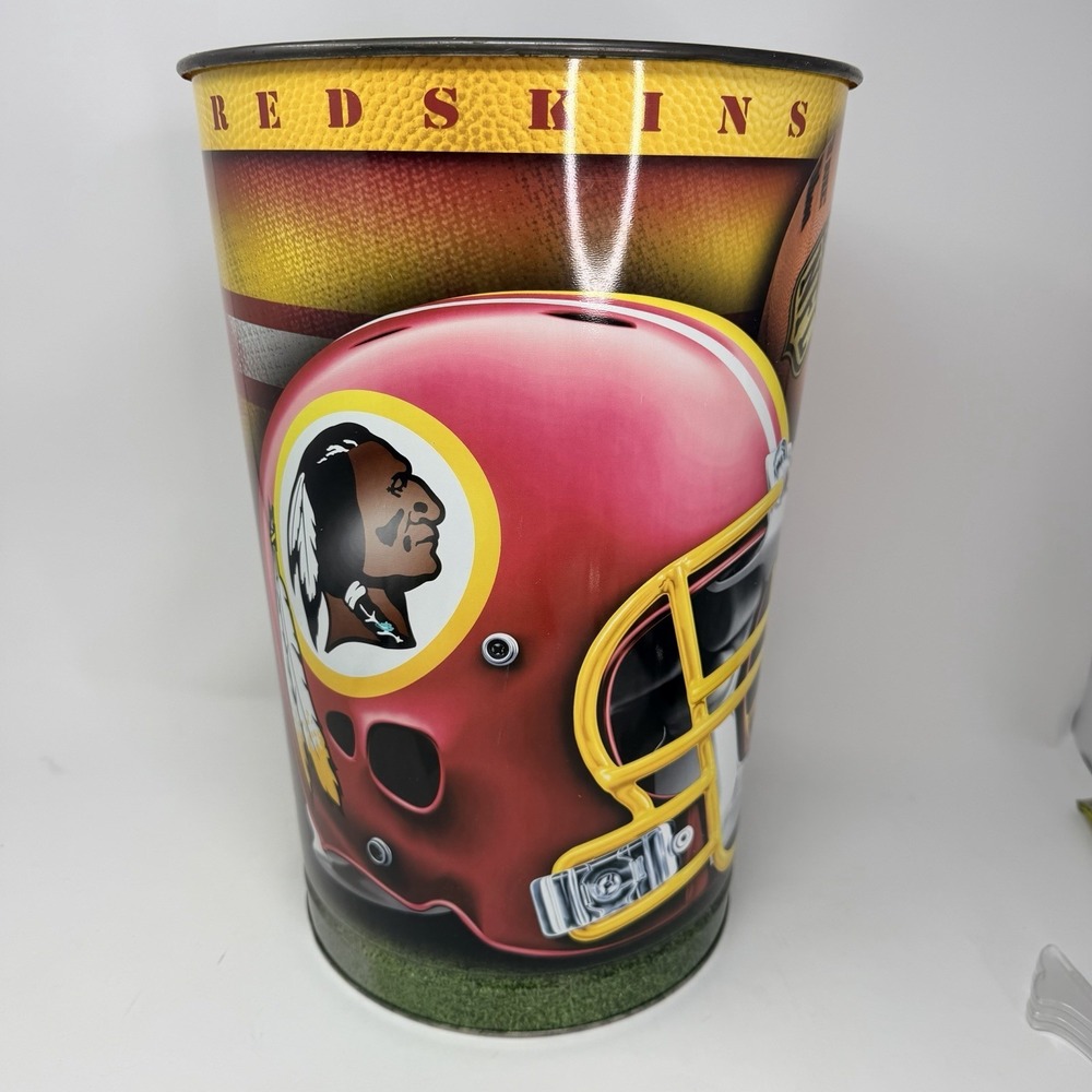 Washington Redskins Trashcan USA Metal Roger Goodall WinCraft NFL 15"